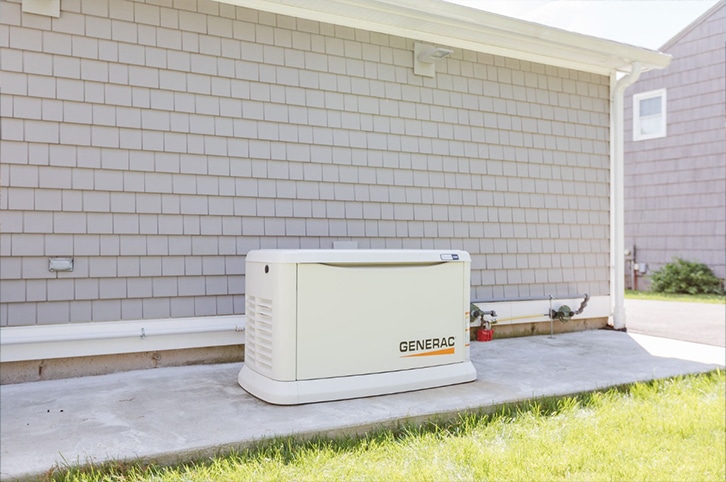 Generac generator outside of a home in Connecticut.